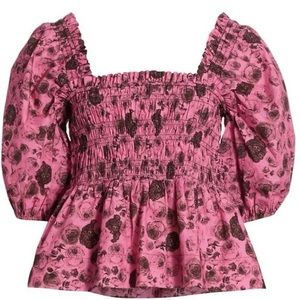 GANNI Size 36 Pink Top